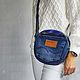 Заказать Круглая crossbody из джинсы "Лавандовый деним". Jeans bags by Anna. Ярмарка Мастеров. . Сумка через плечо Фото №3