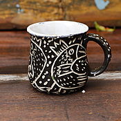 Посуда handmade. Livemaster - original item Mug with Crows. Handmade.
