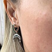 Украшения handmade. Livemaster - original item Moonlight patterned earrings with stones. Handmade.