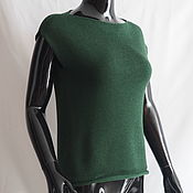 Одежда handmade. Livemaster - original item T-shirt Top Merino Blouse Jumper Green. Handmade.