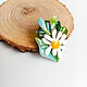 Pin brooch: made of Chamomile art glass. Brooches. MyFusedGlass. My Livemaster. Фото №6