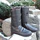 Order Copy of Winter Boots moccasin Suede Fur sheepskin Red. Katorina Rukodelnica HandMadeButik. Livemaster. . High Boots Фото №3