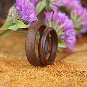 Украшения handmade. Livemaster - original item "Тасман" ( кавказский орех)  кольца деревянные. Handmade.