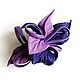 Very Peri Automatic Hair Clip Leather Flower Blue Purple. Hairpins. De-Si-Re. Online shopping on My Livemaster.  Фото №2