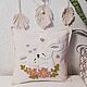 Children's Pillow Embroidered Rabbits. Pillow. Bunniess and friends (toys-for-kids). My Livemaster. Фото №5