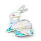 Brooch Bunny. Mother Of Pearl, Turquoise, Rhodonite. Natural stones, Brooches, Moscow,  Фото №1