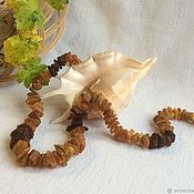 Natural Baltic amber necklace. Color - green tea