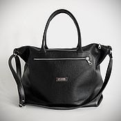 Сумки и аксессуары handmade. Livemaster - original item Black Leather Bag with Handles Crossbody Bag Hobo Bag. Handmade.