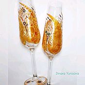 Пара свадебных бокалов для шампанского "Кружево"