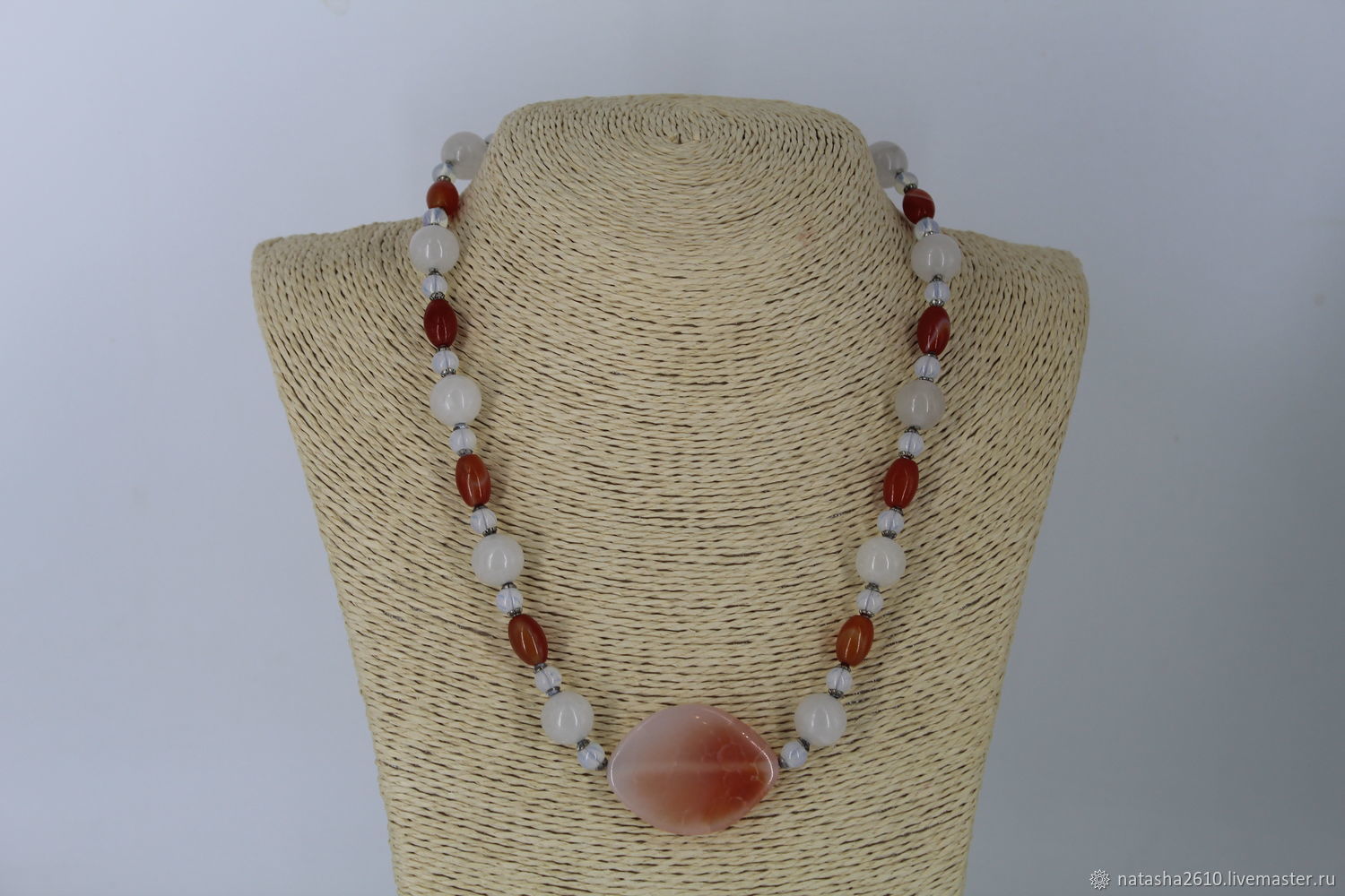 Necklace from natural stones - agate, opal 'charm', Necklace, Velikiy Novgorod,  Фото №1