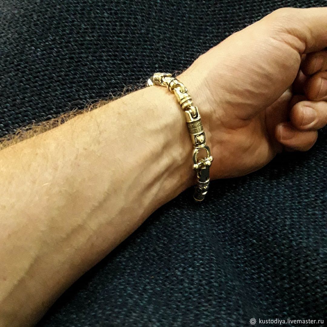 Красивые мужские браслеты из золота на руку