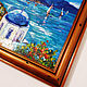 Pintura al óleo del paisaje marino de Santorini. Pictures. Vladyart. Ярмарка Мастеров.  Фото №4