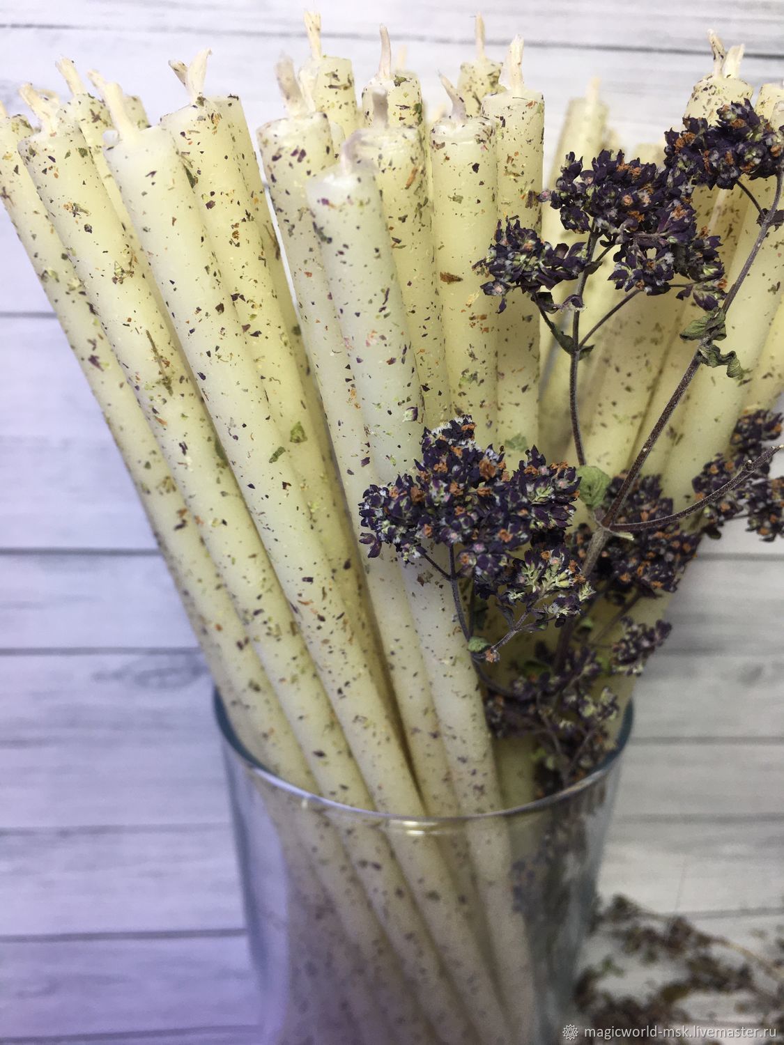 Свечи белые восковые с душицей 60 мин купить в интернет-магазине ...