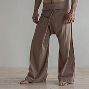 Мужская одежда handmade. Livemaster - original item Loose pants (100% cotton). Handmade.