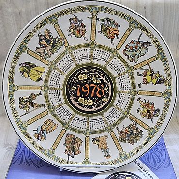Винтаж ручной работы. Ярмарка Мастеров - ручная работа Календарная тарелка Wedgwood 1978 год. Handmade.