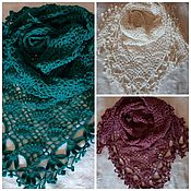 Аксессуары handmade. Livemaster - original item Hooked lavender small shawl. Handmade.