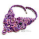 Soutache purple necklace with cool purple and pink shades, Necklace, Kherson,  Фото №1