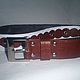 Womens leather belt 'White-brown Croco'. Straps. Lara & Ko. Online shopping on My Livemaster.  Фото №2