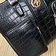 Order Men's bag made of crocodile leather, in dark blue color. SHOES&BAGS. Livemaster. . Men\'s bag Фото №3