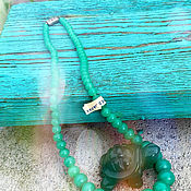 Винтаж handmade. Livemaster - original item Green valley. necklace. Art glass. Japan. Handmade.