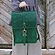 Кожаный рюкзак "Вестер" зеленого цвета. Рюкзаки. Heisen. Интернет-магазин Ярмарка Мастеров.  Фото №2