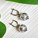 Silver-plated earrings with gray cotton pearls, Earrings, Moscow,  Фото №1