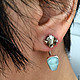 Earrings - transformers - Earring jackets pyrite and aventurine, Earrings, Almaty,  Фото №1