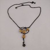 Украшения handmade. Livemaster - original item Silver necklace with yellow sapphire.. Handmade.