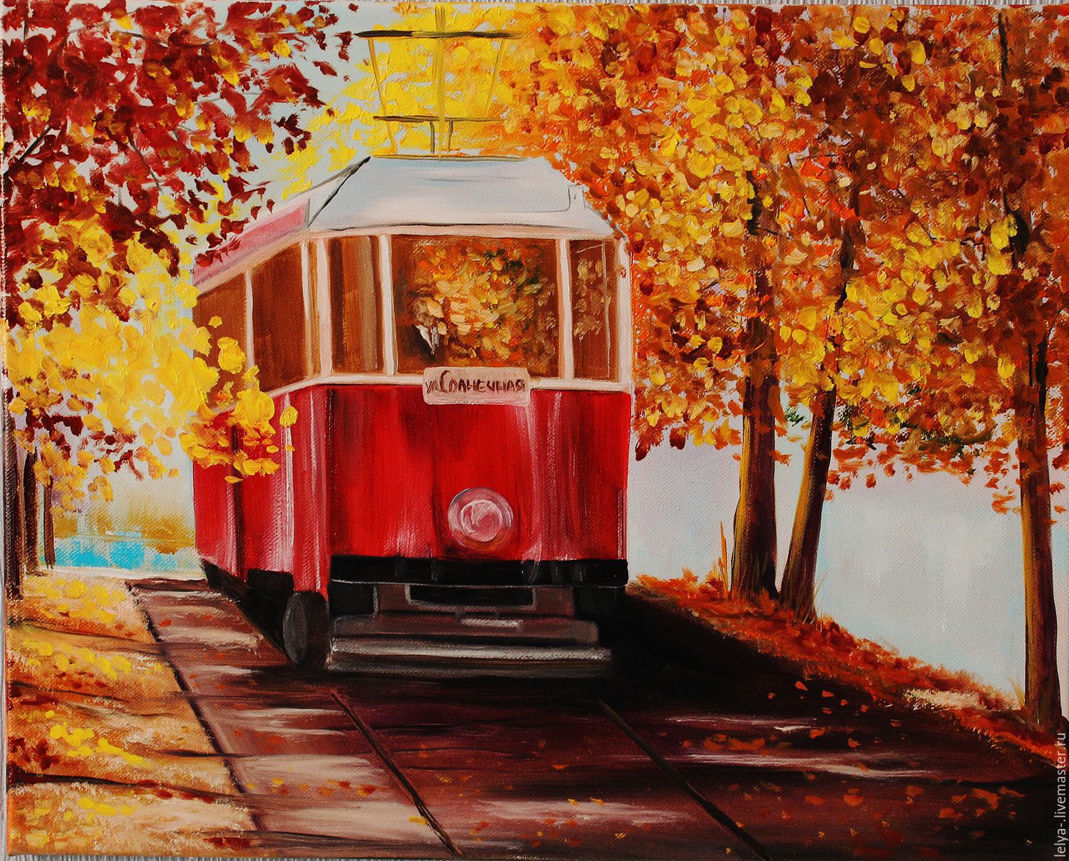 Живопись Пятигорск красный трамвай