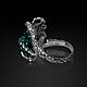 Заказать Перстень серебряный Когти Дракона с диоптазом. Aventure.Jewelry. Ярмарка Мастеров. . Кольца Фото №3