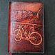 Diary Cover leather cover with bicycle hand-embossed, Diaries, Voronezh,  Фото №1