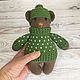 Knitted bear Hans in a green sweater, knitted toy, teddy bear, Amigurumi dolls and toys, Rostov-on-Don,  Фото №1