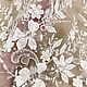 Свадебное кружево, украшенное бисером и объёмными цветами. Кружево. Любимые ткани (кружево, свадебные, вечерние ткани). Ярмарка Мастеров.  Фото №5