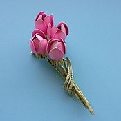 Винтаж handmade. Livemaster - original item Broche tulipanes de Coro, esmalte, 50 e. Handmade.