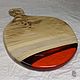 Сервировочная доска из тополя с янтарной заливкой. Подносы. Akutrau Woodworking. Интернет-магазин Ярмарка Мастеров.  Фото №2