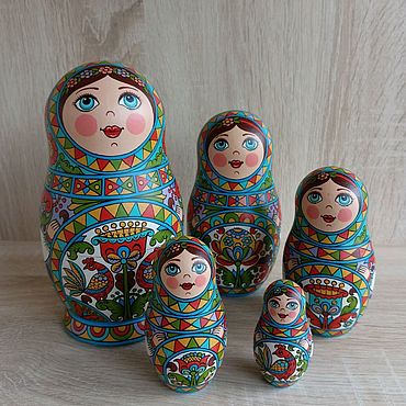 Русский стиль ручной работы. Ярмарка Мастеров - ручная работа Матрёшка с ручной росписью. Авторская матрёшка. Северодвинская роспись. Handmade.