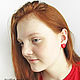 Heart stud earrings, stud earrings with a heart, heart red earrings. Stud earrings. Bionika - Polymer Clay Jewelry (Bionika). My Livemaster. Фото №5