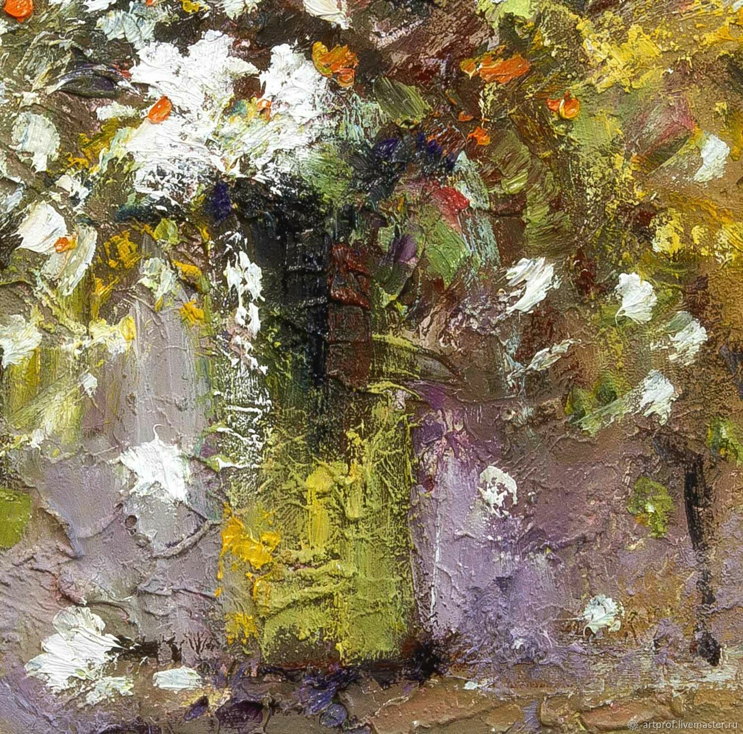 Картина маслом Букет цветов, 25 х 22,5 см – купить на Ярмарке Мастеров ...