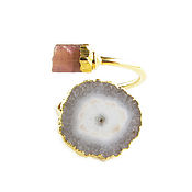 Украшения handmade. Livemaster - original item Ring with tourmaline and quartz, ring with two tourmaline stones. Handmade.