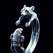 Кольцо Ветка, Позолоченное серебро стерлинговое с камушками