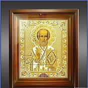 Картины и панно handmade. Livemaster - original item Icon of St. Nicholas the Wonderworker /in Kyoto/ №2 z422. Handmade.