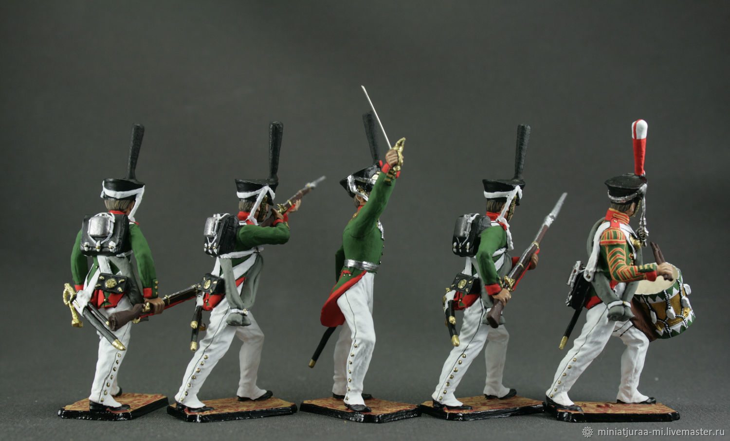3 figures NAP#06 1:32 Napoleonic War 54 mm Tin Soldier Set AUSTRIA 