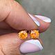 Продано! Серьги с гранатом фанта 1.7  ct. Натуральные камни, Серьги классические, Белорецк,  Фото №1