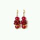 Ruby earrings of quartz,gold plated, Earrings, Moscow,  Фото №1