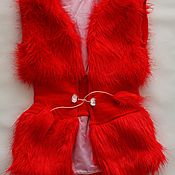 Одежда детская handmade. Livemaster - original item Fur vest, age 6-7 years.. Handmade.
