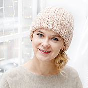 Аксессуары handmade. Livemaster - original item Knitted hat with lapel 