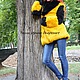 Ярко-желтая шубка-жилет из меха кролика с лисой. Куртки. Ирина (dneproart). Ярмарка Мастеров.  Фото №4