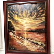 Картина Морской закат акварель