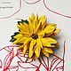  Желтая хризантема, Брошь-булавка, Самара,  Фото №1
