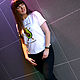 Women's Summer T-shirt, White Avocado Cotton T-shirt. T-shirts. Lara (EnigmaStyle). My Livemaster. Фото №6